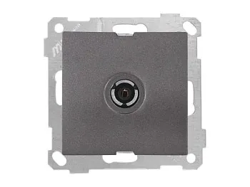 Розетка телевиз. 1-ая (с/з, 11dB, переходная) дымчатая, ELITRA, MUTLUSAN