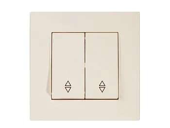 Выключатель проходной 2-клав. (скрытый, пруж. зажим) кремовый, RITA, MUTLUSAN