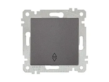Выключатель проходной 1-клав. (скрытый, без рамки, винт. зажим) дымчатый,, RITA, MUTLUSAN