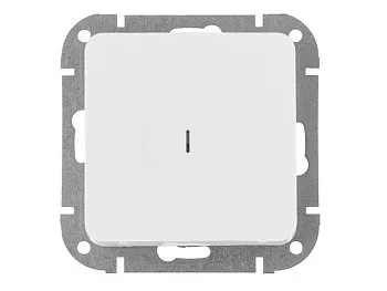 Выключатель 1 клав. (cкрытый, 10А) со световой индикацией, белый, Astrum, BYLECTRICA