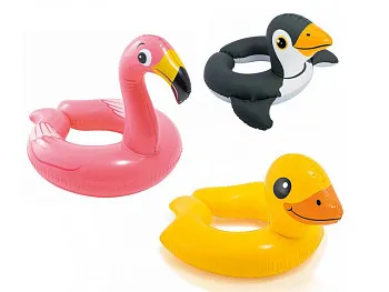 Надувной круг для плавания Animal Split, 64x64 см, INTEX
