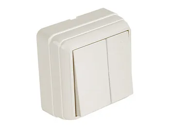 Выключатель 2-клав. (открытый) кремовый, BRON, MUTLUSAN