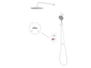 Душевая система (Lt) D35, серия Lotus белый, a-five