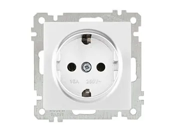 Розетка 1-ая (скрытая, с/з) белая, ELITRA, MUTLUSAN