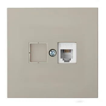 Розетка 1-ая телефонная (скрытая) песочная, Carre, BYLECTRICA