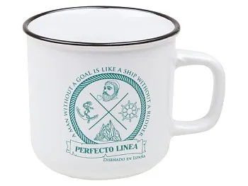 Кружка керамическая, 450 мл, серия Морской волк, белая, PERFECTO LINEA