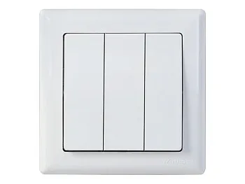 Выключатель 3-клав. (скрытый, винт. зажим) белый, DARIA, MUTLUSAN
