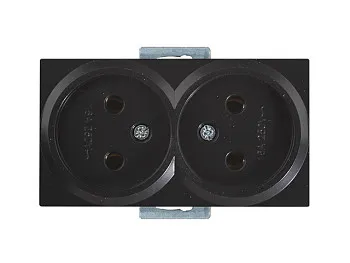 Розетка 2-ая (скрытая, б/з) черная, RITA, MUTLUSAN