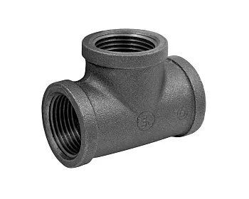 Тройник 3/4" чугун черн., AV Engineering