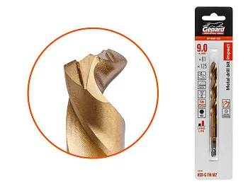 Сверло по металлу шестигр. 9.0х81х125 мм HSS-G TIN GEPARD