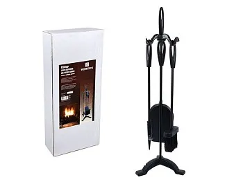 Набор для камина 3 предмета на подставке, 64х21х21 см, VORTEX