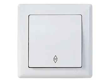Выключатель проходной 1-клав. (скрытый, винт. зажим) белый, DARIA, MUTLUSAN