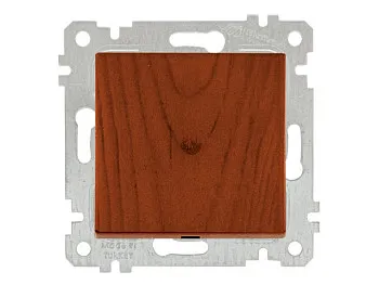 Выключатель 1-клав. (скрытый, без рамки, пруж. зажим) вишня, RITA, MUTLUSAN