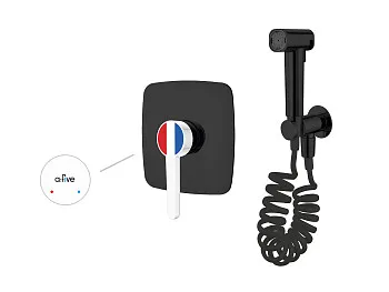 Смеситель для биде (Lt) D35, серия Rose черный + белый, a-five