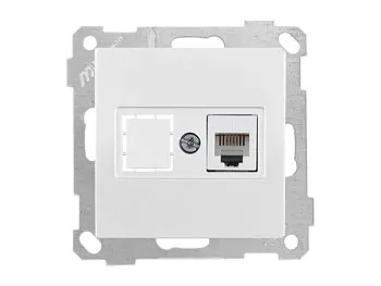 Розетка телефонная 1хRJ12 белая, ELITRA, MUTLUSAN