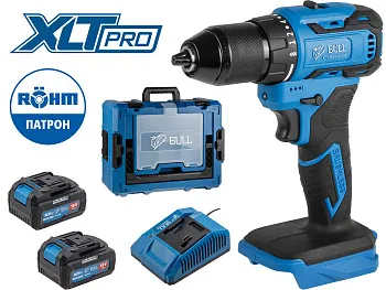 Аккум. дрель-шуруповерт BULL SR 1804 R-series Xcase XLTpro БЕСЩЕТ., Импульс., 18 В, 50 Н*м, 2х4 А*ч