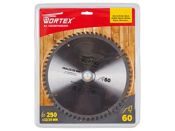 Диск пильный 250х32/30 мм 60 зуб. по дереву WORTEX