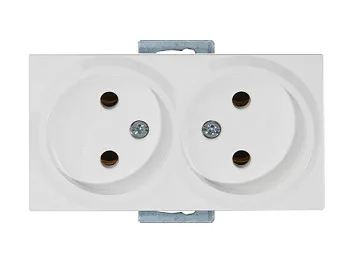 Розетка 2-ая (скрытая, б/з) белая, RITA, MUTLUSAN