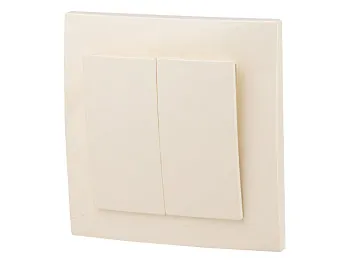 Выключатель 2 клав. (cкрытый, 6А) бежевый, Стандарт, Юпитер
