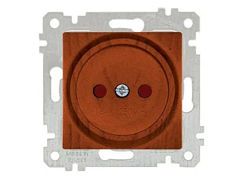 Розетка 1-ая (скрытая, без рамки, б/з, шторки) вишня, RITA, MUTLUSAN