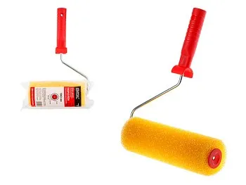 Валик поролоновый "Структурный" крупнопористый 180мм с ручкой 8мм STARTUL PROFI