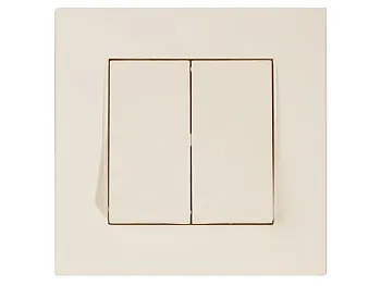 Выключатель 2-клав. (скрытый, пруж. зажим) кремовый, RITA, MUTLUSAN
