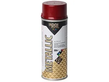 Лак на акриловой основе красный INRAL METALLIC SPRAY 400мл