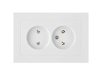 Розетка 2-ая (скрытая, б/з) белая,  Astrum, BYLECTRICA