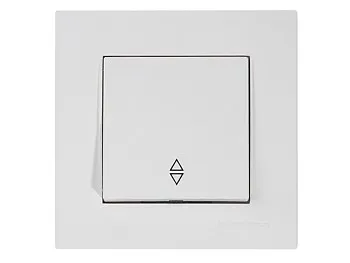 Выключатель проходной 1-клав. (скрытый, винт. зажим) белый, RITA, MUTLUSAN