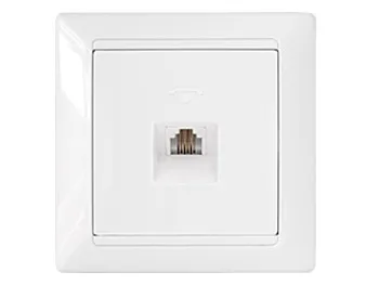 Розетка 1-ая телефонная (скрытая) белая, Стиль, BYLECTRICA