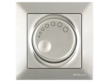 Выключатель поворотный (диммер) (скрытый, винт. зажим, 1000Вт) титан, DARIA, MUTLUSAN