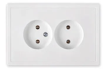Розетка 2-ая (скрытая, б/з) белая, Carre, BYLECTRICA