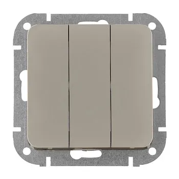 Выключатель 3 клав. (cкрытый, 10А) песочный, Astrum, BYLECTRICA