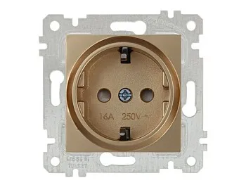 Розетка 1-ая (скрытая, без рамки, с/з) золото, RITA, MUTLUSAN