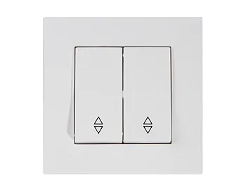 Выключатель проходной 2-клав. (скрытый, пруж. зажим) белый, RITA, MUTLUSAN