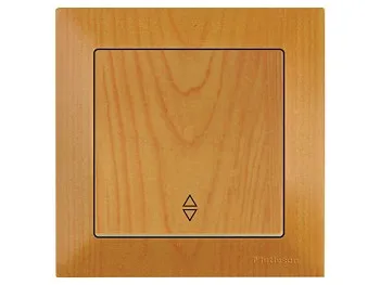 Выключатель проходной 1-клав. (скрытый, винт. зажим) дуб, DARIA, MUTLUSAN