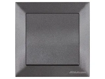 Выключатель 1-клав. (скрытый, винт. зажим) дымчатый, DARIA, MUTLUSAN