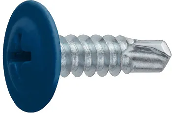 Саморез 4.2х19 мм с прессшайбой, цинк, со сверлом, RAL 5005 (150 шт в пласт. конт.) STARFIX