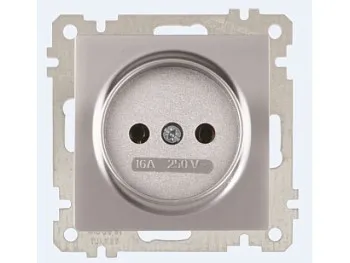 Розетка 1-ая (скрытая, без рамки, б/з) серебро, DARIA, MUTLUSAN