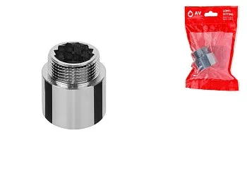 Удлинитель 1" вн.-нар. х 20 мм усиленный ХРОМ, AV Engineering (инд. упак.)