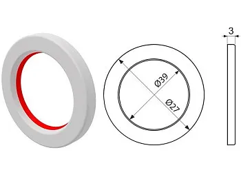 Прокладка состоящая из двух частей 5/4" (уп.10шт), Alcaplast