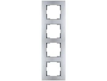 Рамка 4-ая вертикальная серебро, RITA, MUTLUSAN