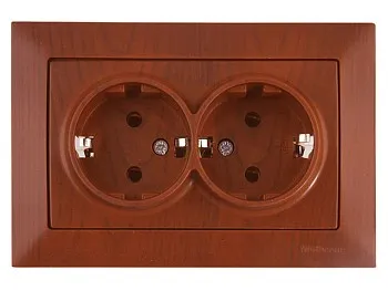 Розетка 2-ая (скрытая, с/з) вишня, DARIA, MUTLUSAN