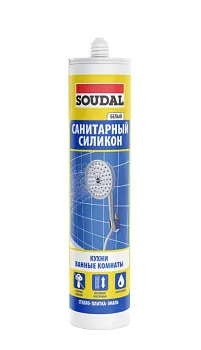 Силикон санитарный "Soudal" КУХНИ ВАННЫЕ белый 280 мл