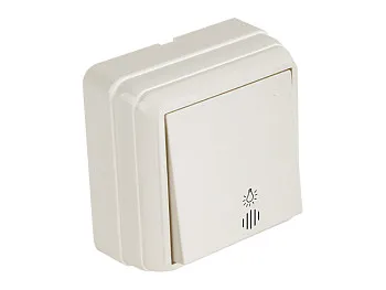 Выключатель кнопочный (с подсветкой, открытый) кремовая, BRON, MUTLUSAN