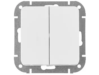 Выключатель 2 клав. проходной (скрытый, 10А) белый, Astrum, BYLECTRICA