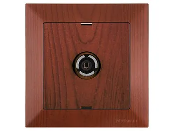 Розетка телевиз. 1-ая (скрытая, с/з, 11dB, переходная) вишня, DARIA, MUTLUSAN