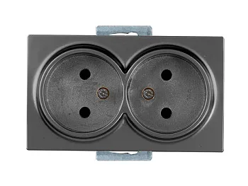 Розетка 2-ая (скрытая, б/з) дымчатая, DARIA, MUTLUSAN
