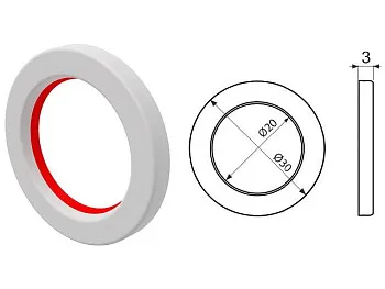 Прокладка состоящая из двух частей 1" (уп.10шт), Alcaplast
