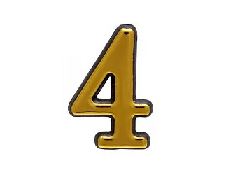 Цифра дверная АЛЛЮР пластик "4" золото